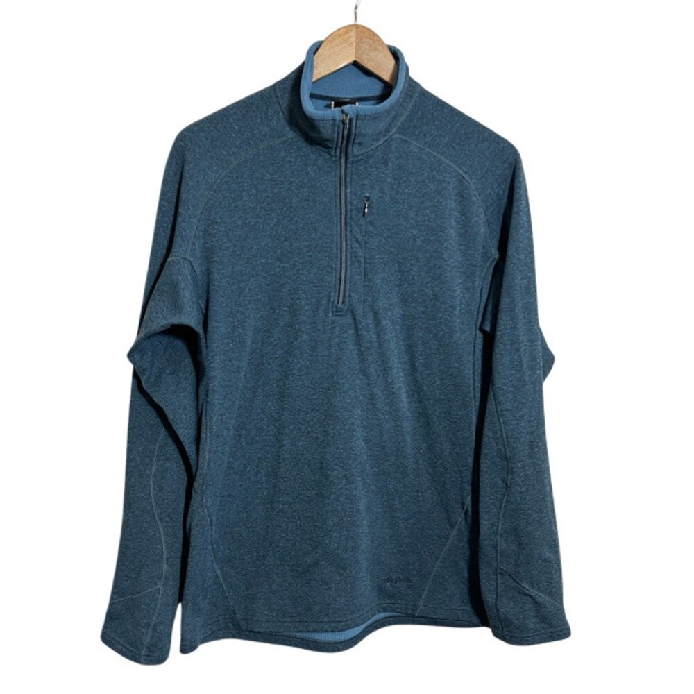 Patagonia Capilene 1/4 Zip Baselayer Men’s L Blue Fleece Pullover 43460 Grid